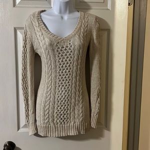 G by Guess knitted sweater. Has a beautiful shimmer to the fabric.